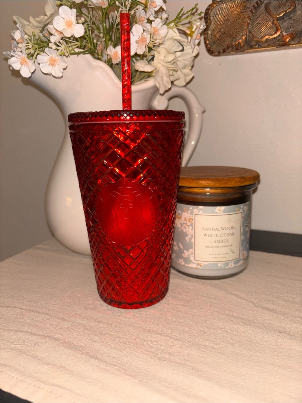 Starbucks Red Diamond Tumbler with Straw